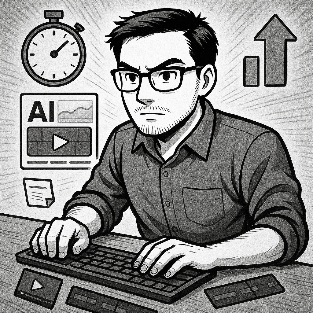 Content creator using AI tools to automate video creation