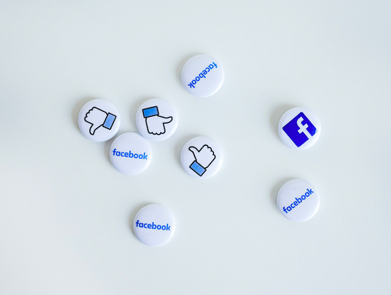 Pins with social media icons 
